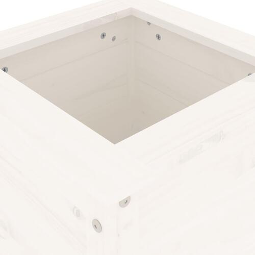 Plantekasse 40x40x78 cm massivt fyrretræ hvid