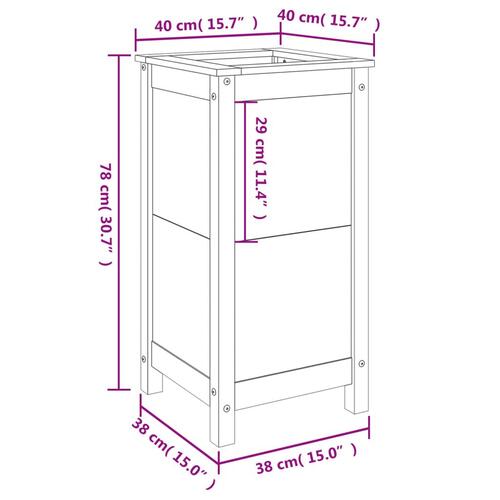Plantekasse 40x40x78 cm massivt fyrretræ hvid