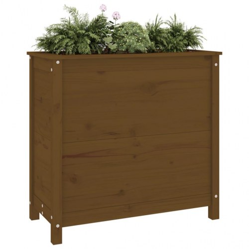 Plantekasse 82,5x40x78 cm massivt fyrretræ gyldenbrun