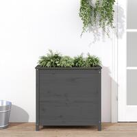 Plantekasse 82,5x40x78 cm massivt fyrretræ grå