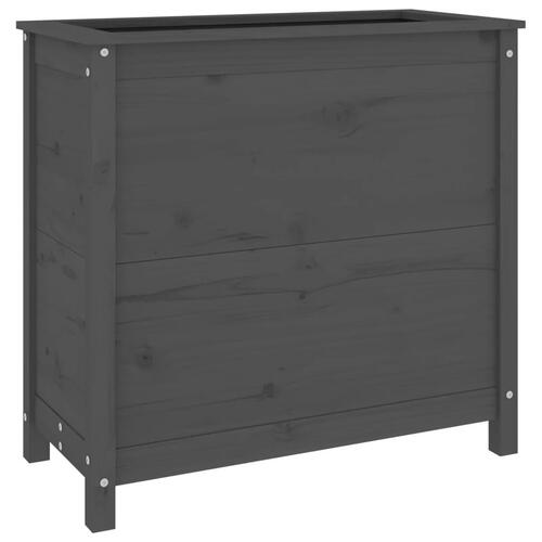 Plantekasse 82,5x40x78 cm massivt fyrretræ grå