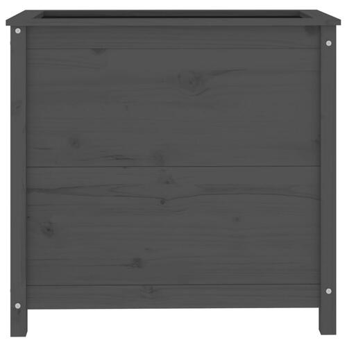 Plantekasse 82,5x40x78 cm massivt fyrretræ grå