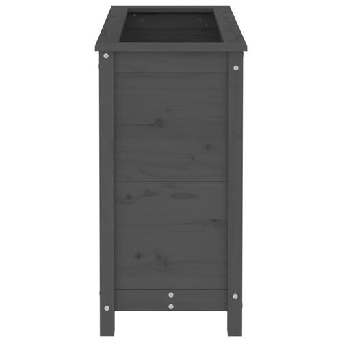 Plantekasse 82,5x40x78 cm massivt fyrretræ grå