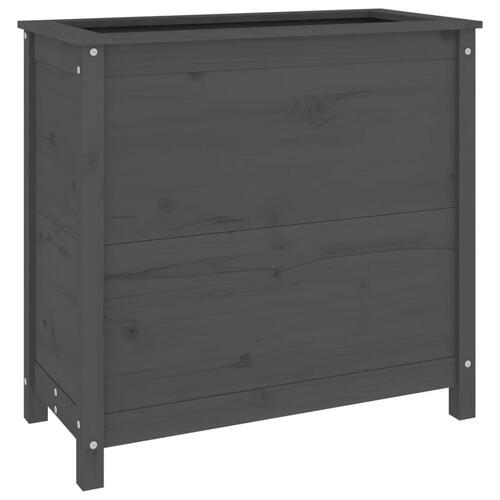 Plantekasse 82,5x40x78 cm massivt fyrretræ grå