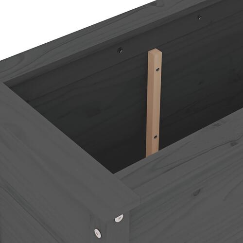 Plantekasse 82,5x40x78 cm massivt fyrretræ grå