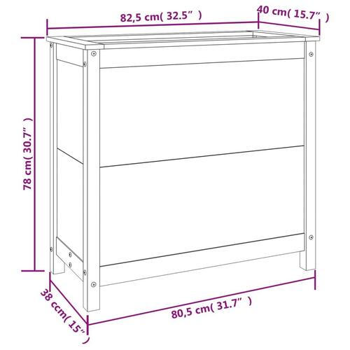 Plantekasse 82,5x40x78 cm massivt fyrretræ