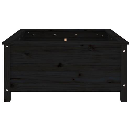 Plantekasse 82,5x82,5x39 cm massivt fyrretræ sort