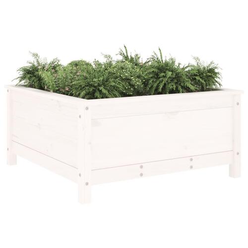 Plantekasse 82,5x82,5x39 cm massivt fyrretræ hvid
