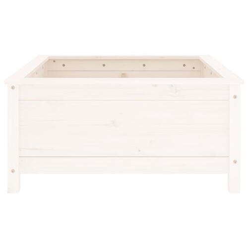 Plantekasse 82,5x82,5x39 cm massivt fyrretræ hvid