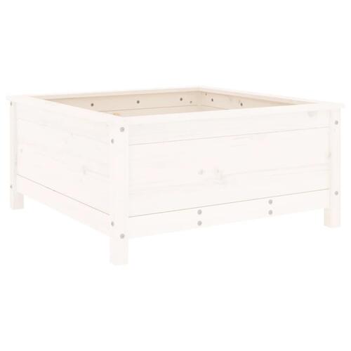 Plantekasse 82,5x82,5x39 cm massivt fyrretræ hvid