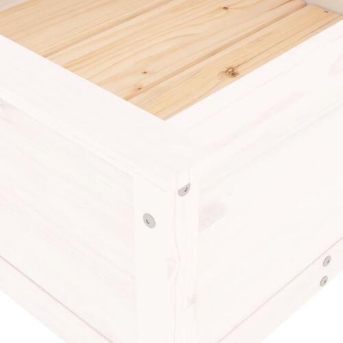 Plantekasse 82,5x82,5x39 cm massivt fyrretræ hvid