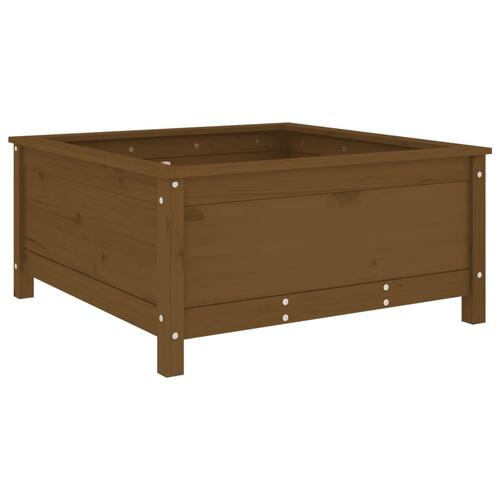 Plantekasse 82,5x82,5x39 cm massivt fyrretræ gyldenbrun