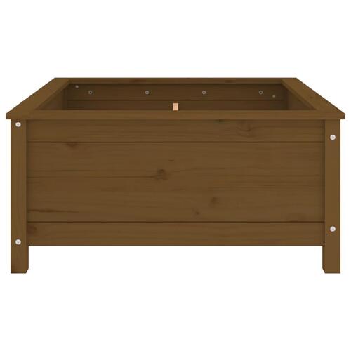 Plantekasse 82,5x82,5x39 cm massivt fyrretræ gyldenbrun