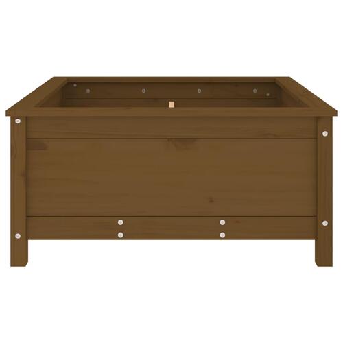 Plantekasse 82,5x82,5x39 cm massivt fyrretræ gyldenbrun