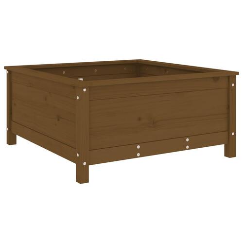 Plantekasse 82,5x82,5x39 cm massivt fyrretræ gyldenbrun