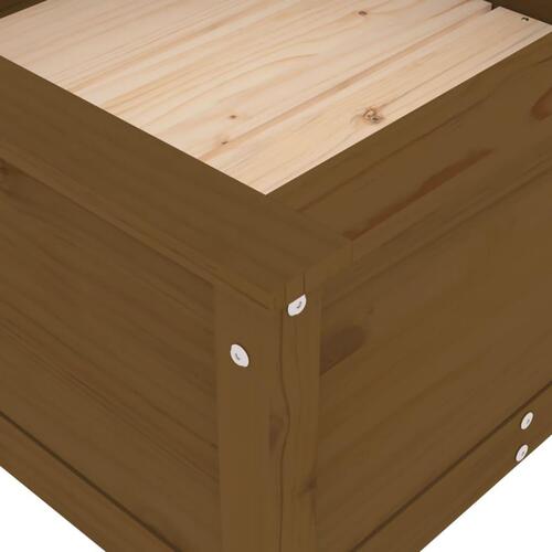 Plantekasse 82,5x82,5x39 cm massivt fyrretræ gyldenbrun