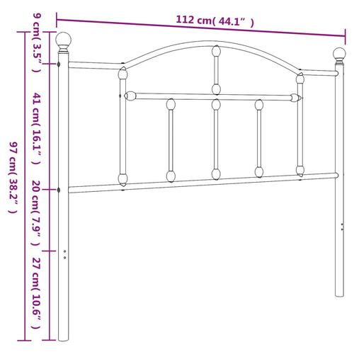 Sengegavl 107 cm metal sort