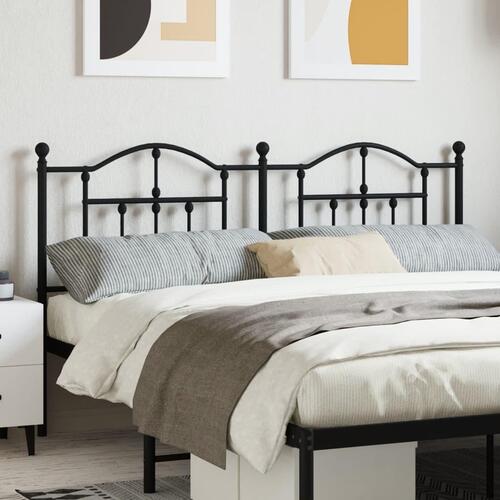Sengegavl 180 cm metal sort