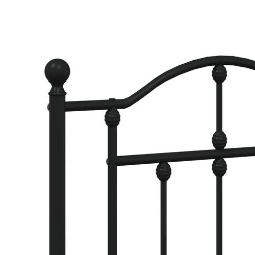 Sengegavl 180 cm metal sort