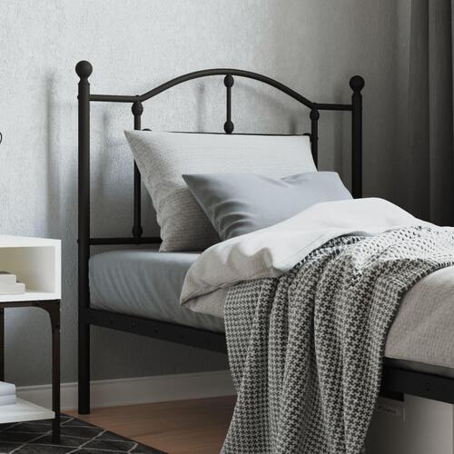 Sengegavl 90 cm metal sort