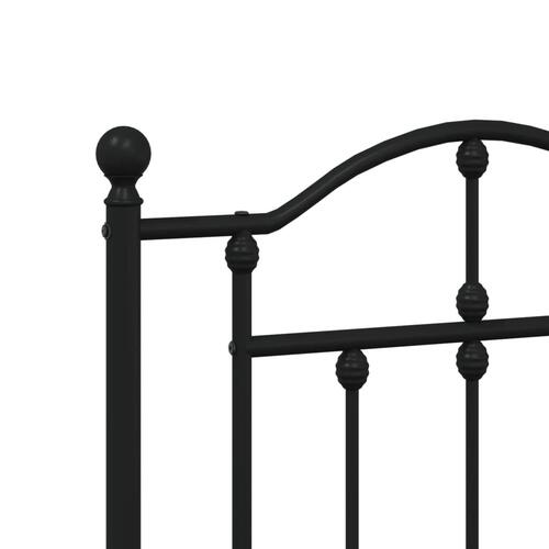 Sengegavl 200 cm metal sort
