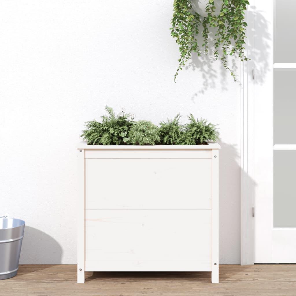 Plantekasse 82,5x40x78 cm massivt fyrretræ hvid