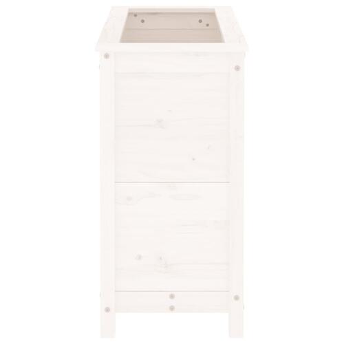 Plantekasse 82,5x40x78 cm massivt fyrretræ hvid