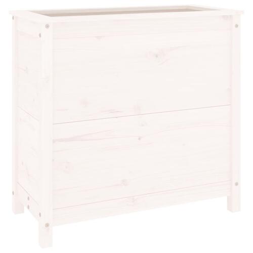 Plantekasse 82,5x40x78 cm massivt fyrretræ hvid