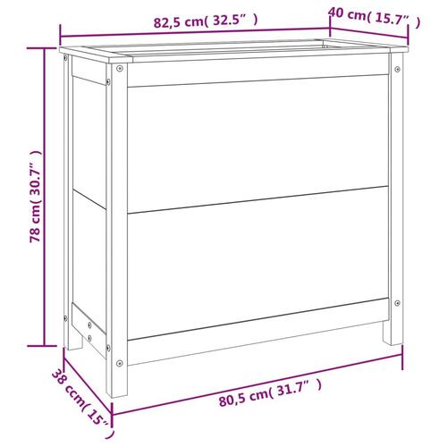 Plantekasse 82,5x40x78 cm massivt fyrretræ hvid