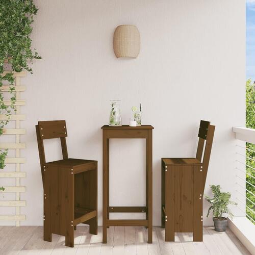 Barstole 2 stk. 40x48,5x115,5 cm massivt fyrretræ gyldenbrun
