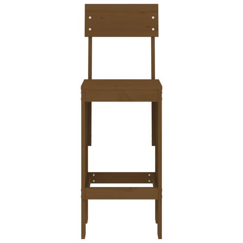 Barstole 2 stk. 40x48,5x115,5 cm massivt fyrretræ gyldenbrun