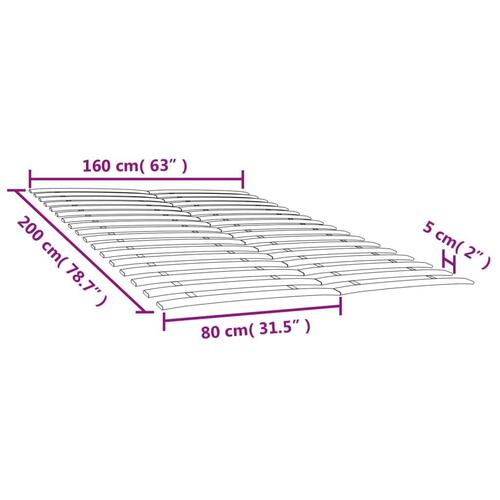 Lamelbund med 34 lameller 2 stk. 80x200 cm