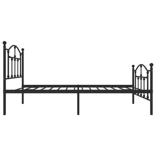 Sengeramme med sengegavl og fodgærde 75x190 cm metal sort