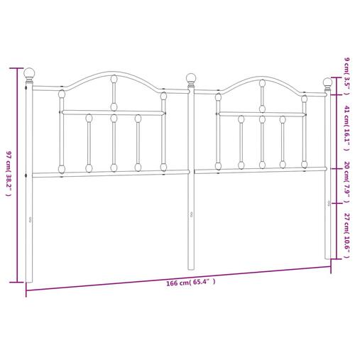 Sengegavl 160 cm metal hvid