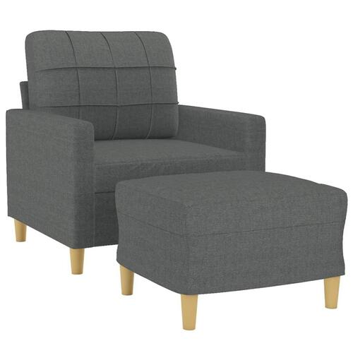 Sofastol med fodskammel 60 cm stof Mørkegrå