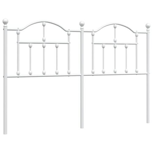 Sengegavl 135 cm metal hvid