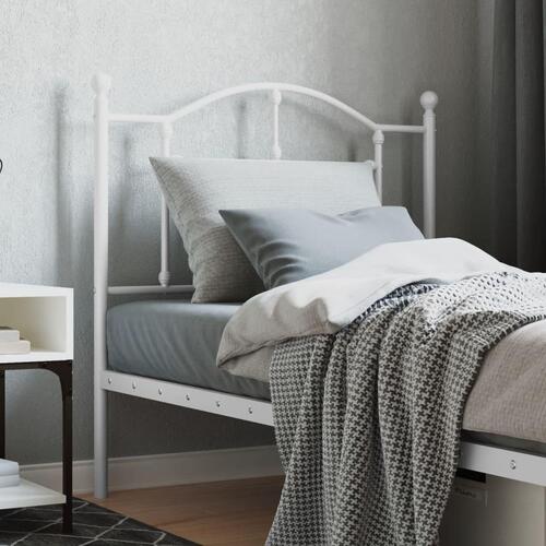 Sengegavl 90 cm metal hvid