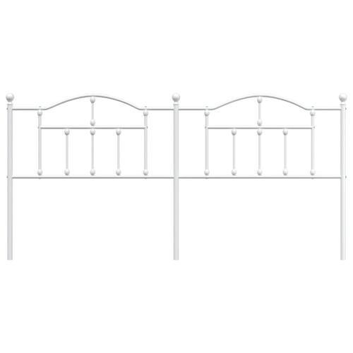 Sengegavl 193 cm metal hvid