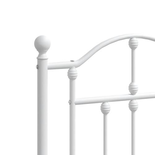 Sengegavl 193 cm metal hvid