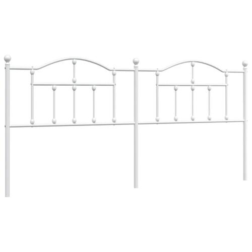 Sengegavl 200 cm metal hvid