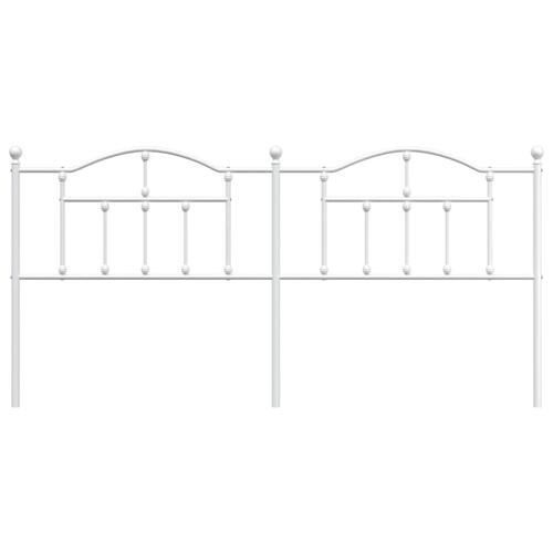 Sengegavl 200 cm metal hvid