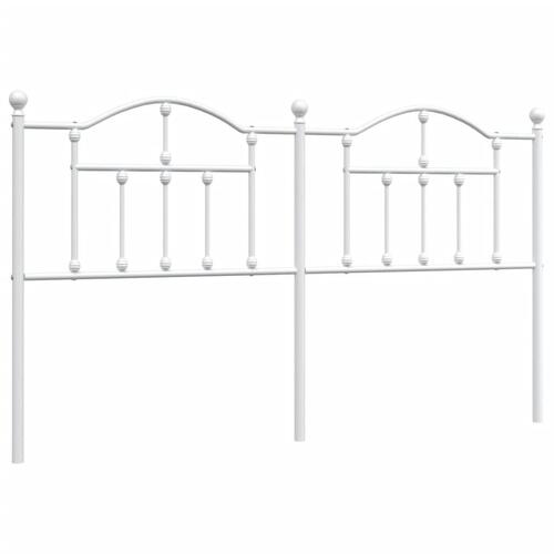 Sengegavl 180 cm metal hvid