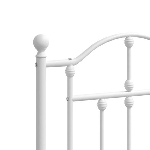 Sengegavl 180 cm metal hvid
