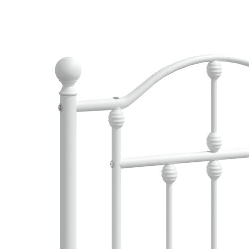 Sengegavl 140 cm metal hvid