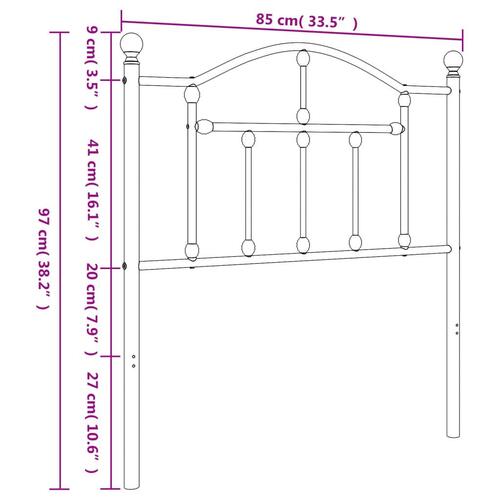 Sengegavl 80 cm metal hvid