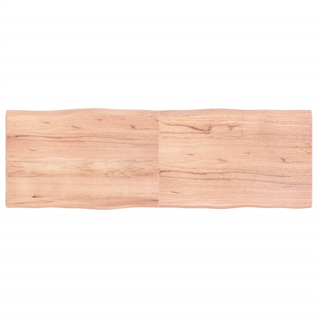 Bordplade 180x60x(2-4) cm naturlig kant behandlet træ lysebrun