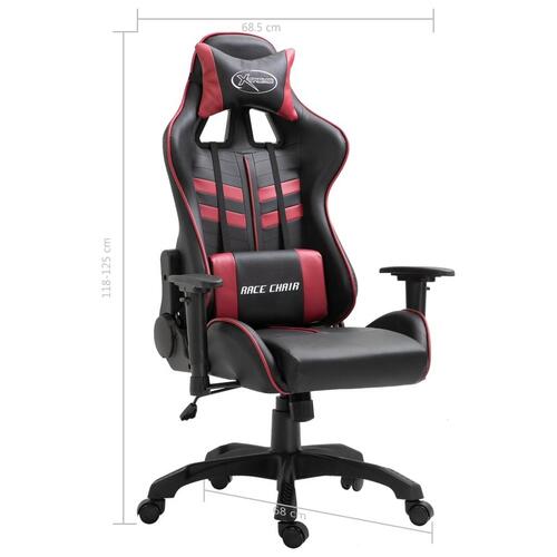 Gamingstol kunstlæder vinrød