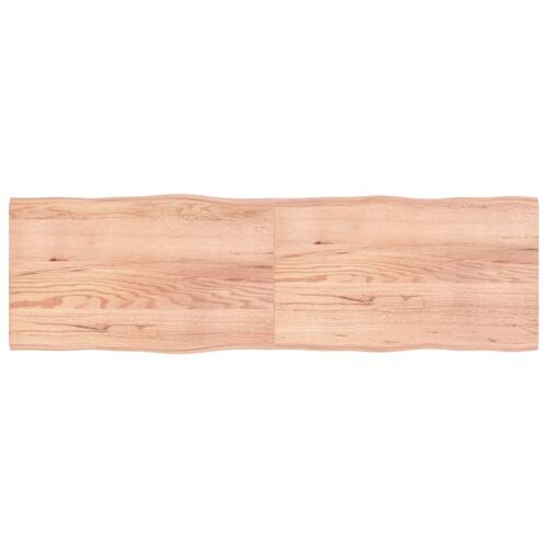 Bordplade 200x60x(2-4) cm naturlig kant behandlet træ lysebrun