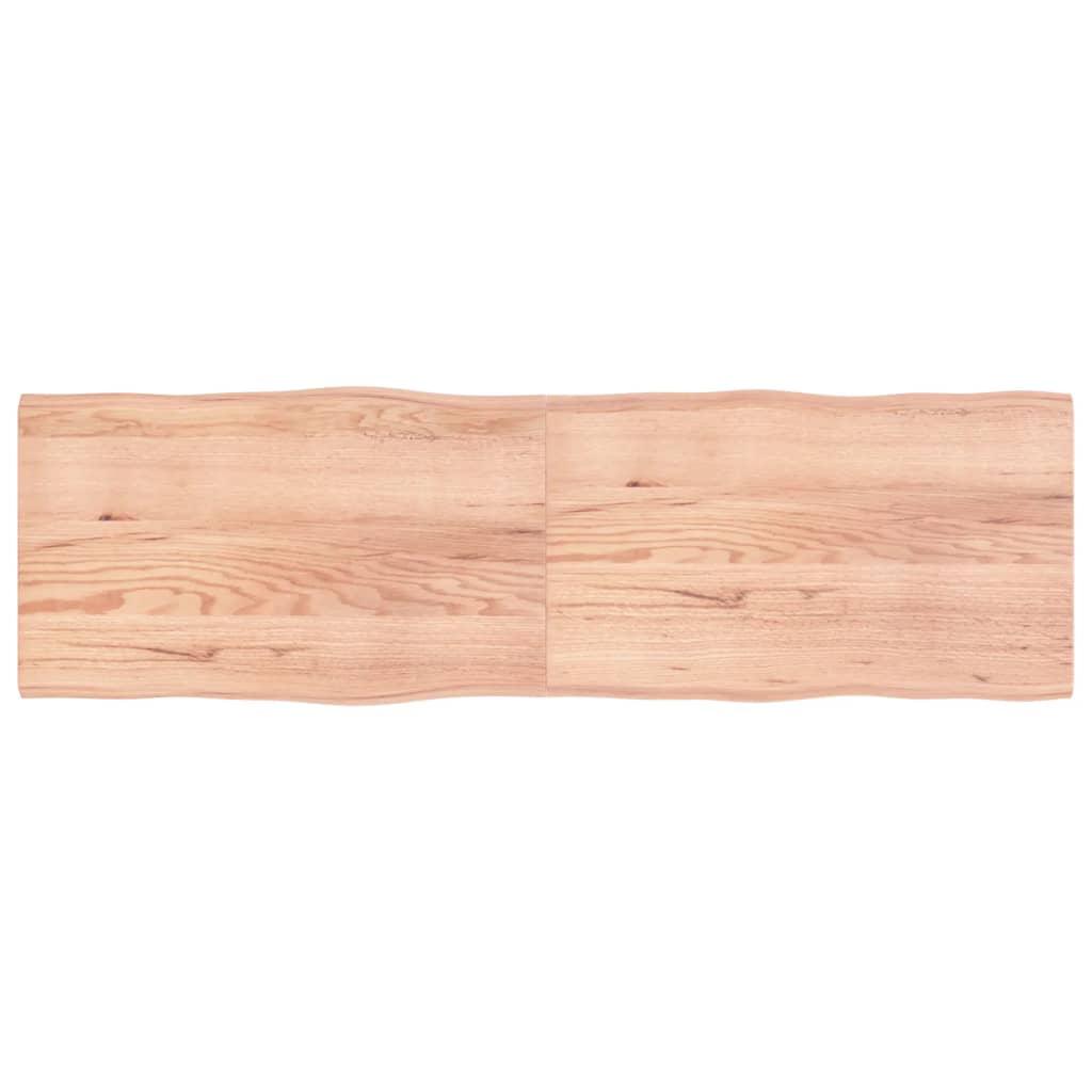 Bordplade 200x60x(2-4) cm naturlig kant behandlet træ lysebrun