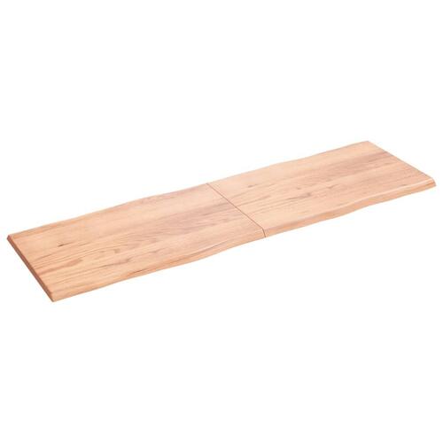 Bordplade 200x60x(2-4) cm naturlig kant behandlet træ lysebrun